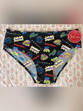 Splendies Black Neon Logo Bikini Briefs